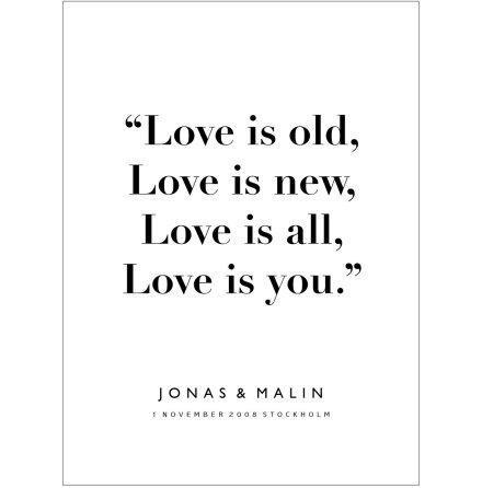 LOVE IS OLD