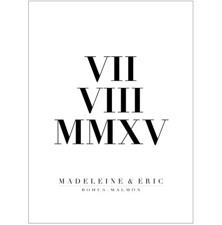 ROMAN NUMERAL DATE POSTER MED ROMERSKA SIFFROR