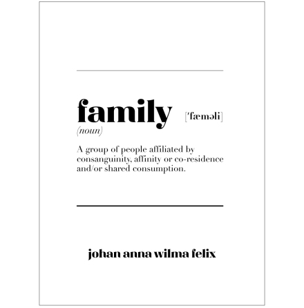 FAMILY IS familjetavla familjeposter namntavla namnposter