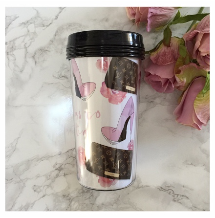 TAKE AWAY CUP - CLUTCH PINK FLOWERS