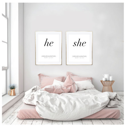 PARPOSTERS - SHE AND HE BRLLOPSTAVLA/BRLLOPSPOSTERS 2 ST POSTERS