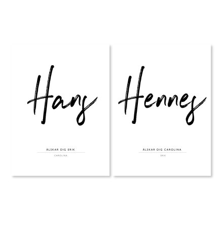 HANS &amp; HENNES PARPOSTERS 2 ST