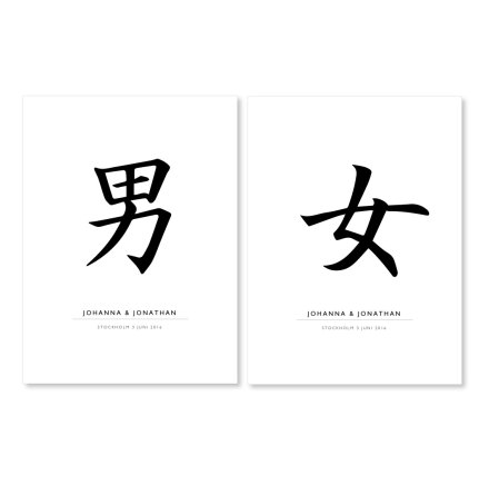 JAPAN MAN & KVINNA - parposters 2 st posters