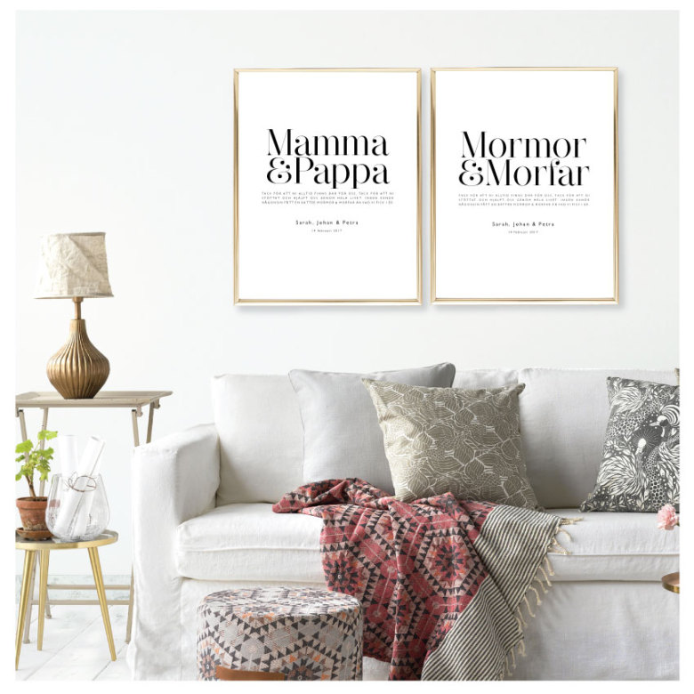 bra julklapp till mamma och pappa TILL MAMMA & PAPPA tavla/poster till mamma/pappa