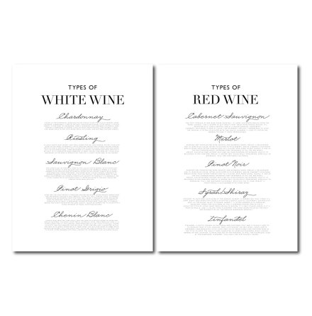 PARPOSTERS -TYPES OF WINE VINPOSTERS VINTAVLOR 2 st posters