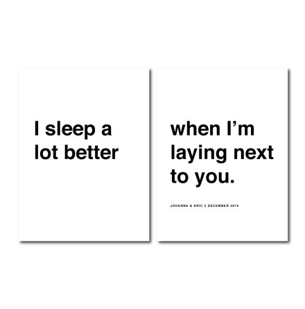 PARPOSTERS - I SLEEP A LOT BETTER KRLEKSTAVLA 2 ST POSTERS