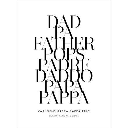 ALL VRLDENS SPRK-TAVLA TILL PAPPA