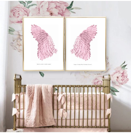 PINK ANGEL WINGS PARPOSTERS 2 st posters