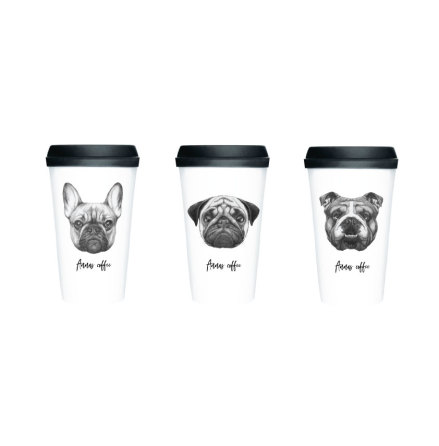 PERSONLIG TAKE AWAY CUP - HUNDILLUSTRATIONER