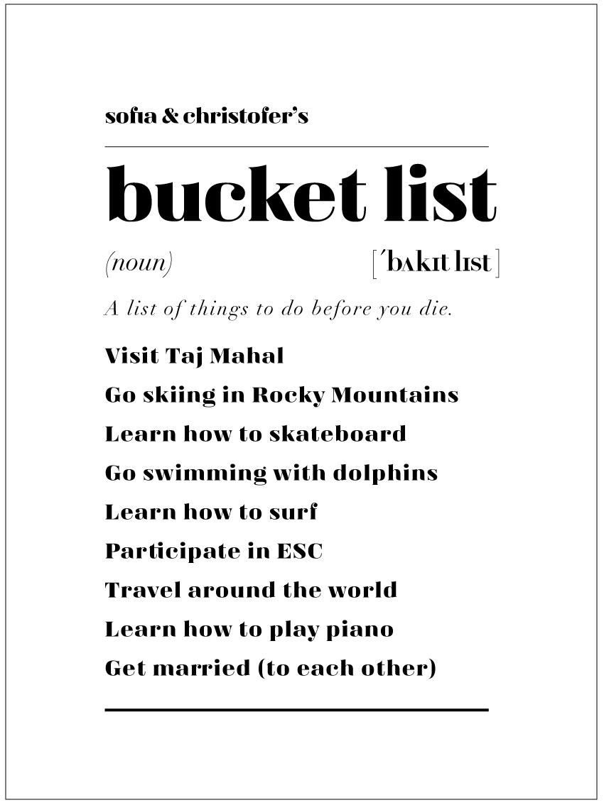 BUCKET LIST